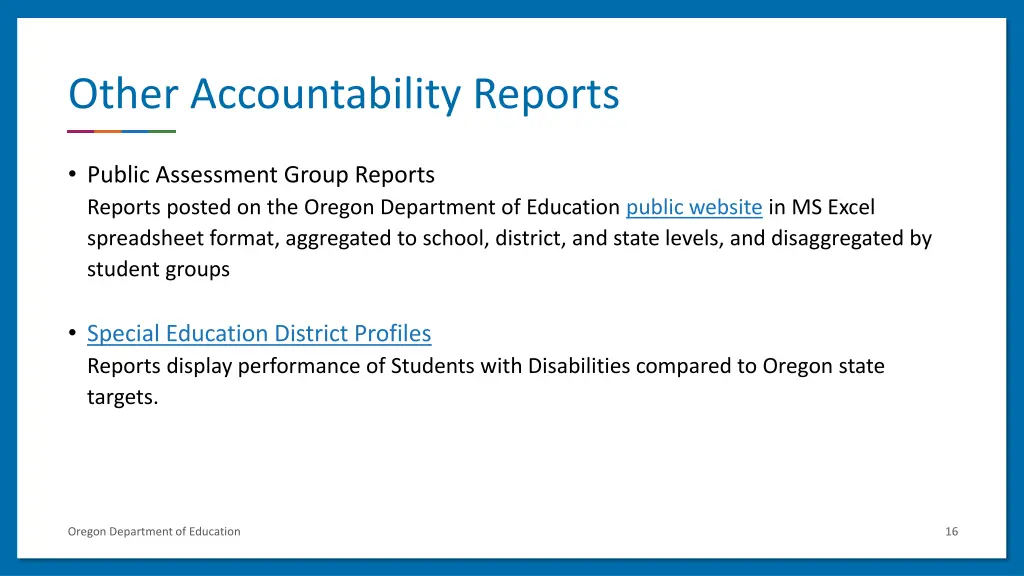 other accountability reports