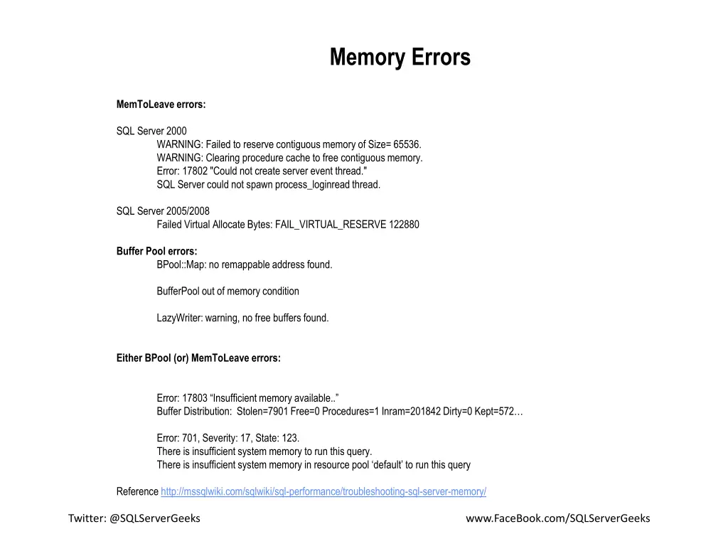 memory errors