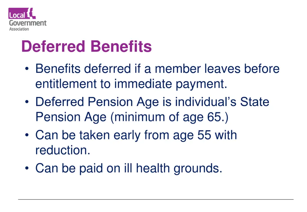 deferred benefits benefits deferred if a member