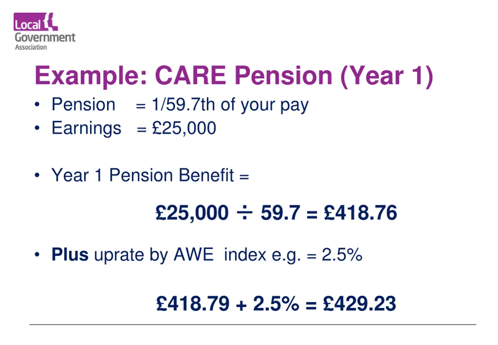 example care pension year 1 pension