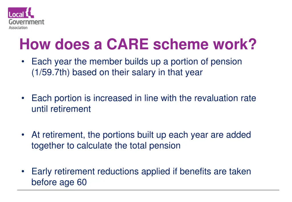 how does a care scheme work each year the member