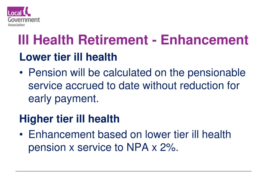 ill health retirement enhancement lower tier