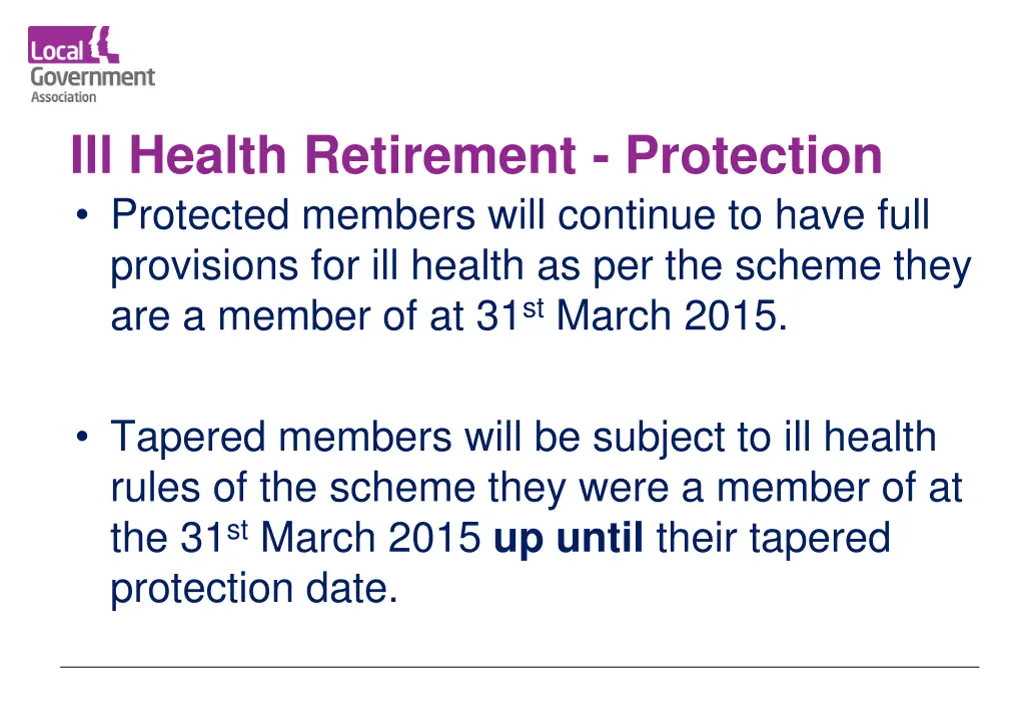 ill health retirement protection protected