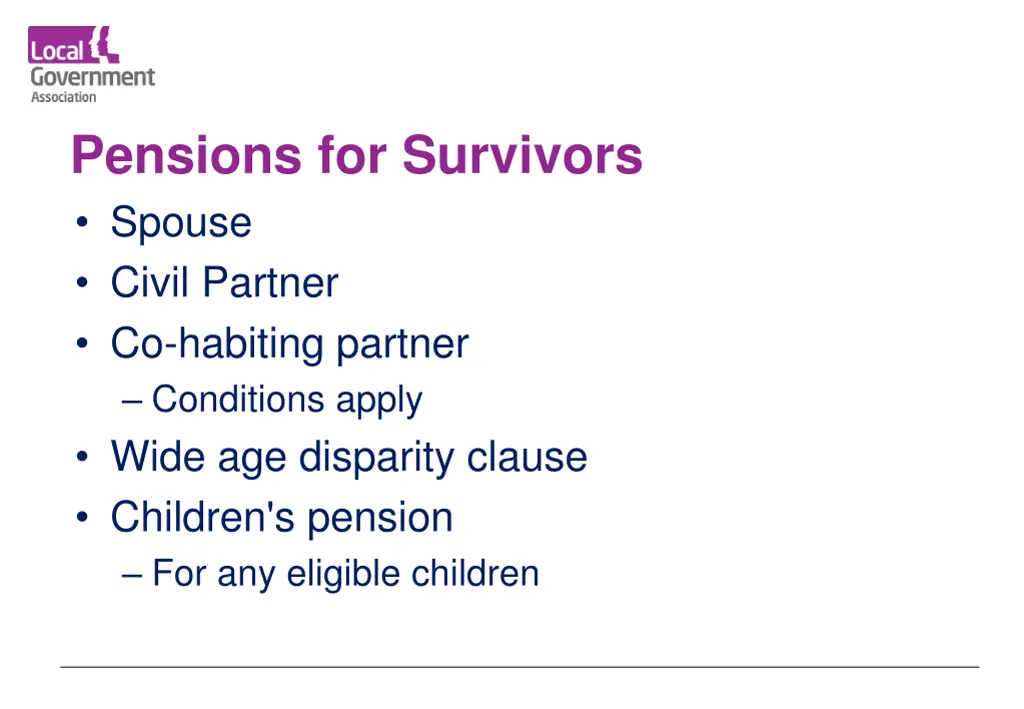 pensions for survivors spouse civil partner