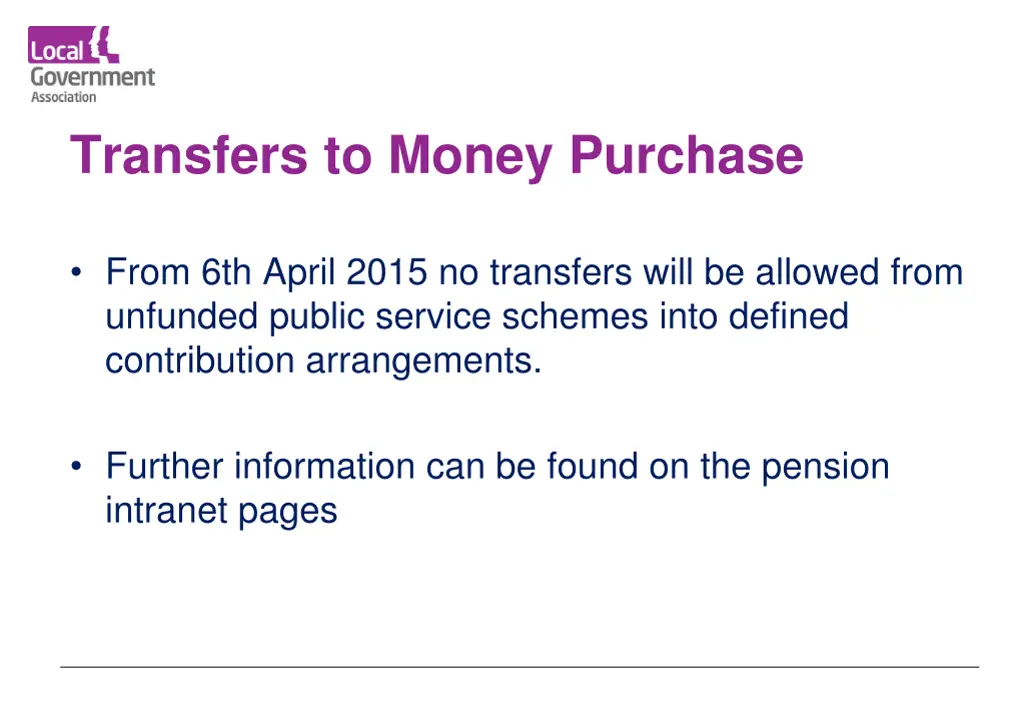 transfers to money purchase