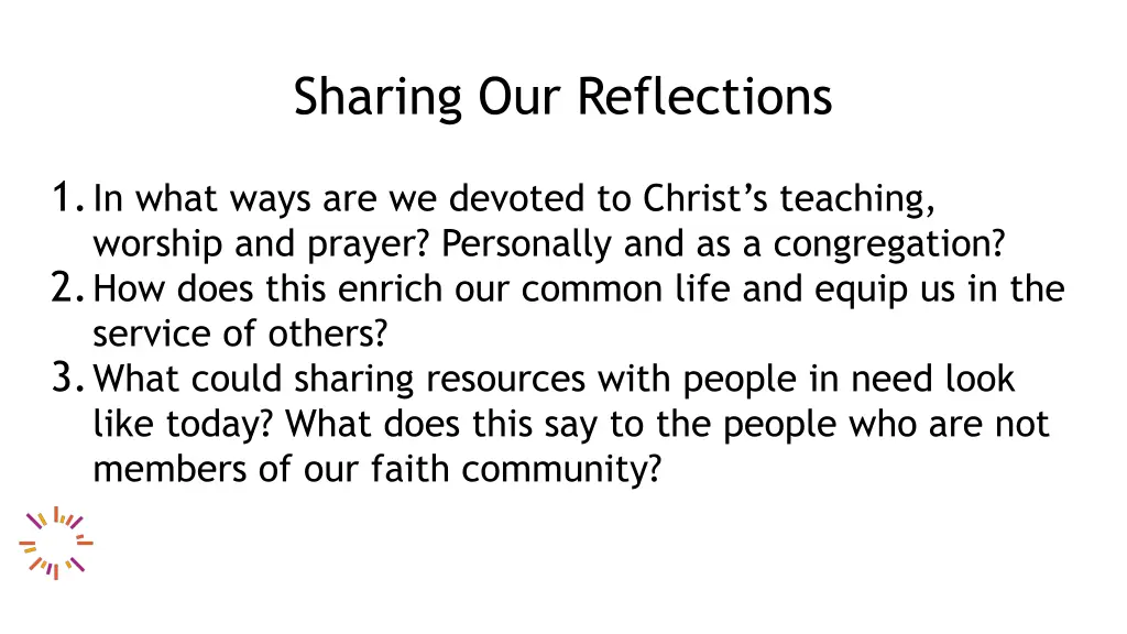 sharing our reflections