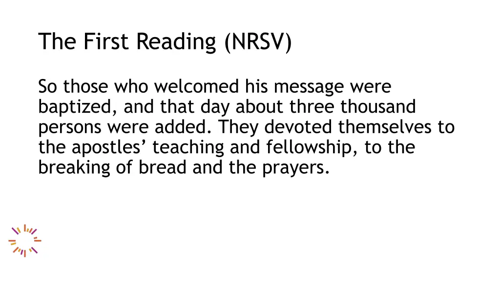 the first reading nrsv