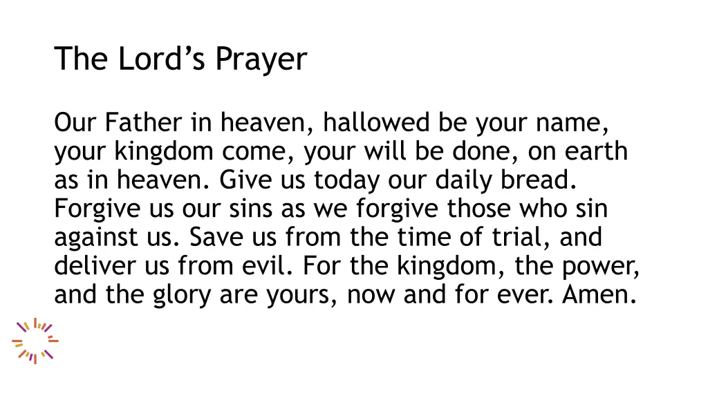 the lord s prayer