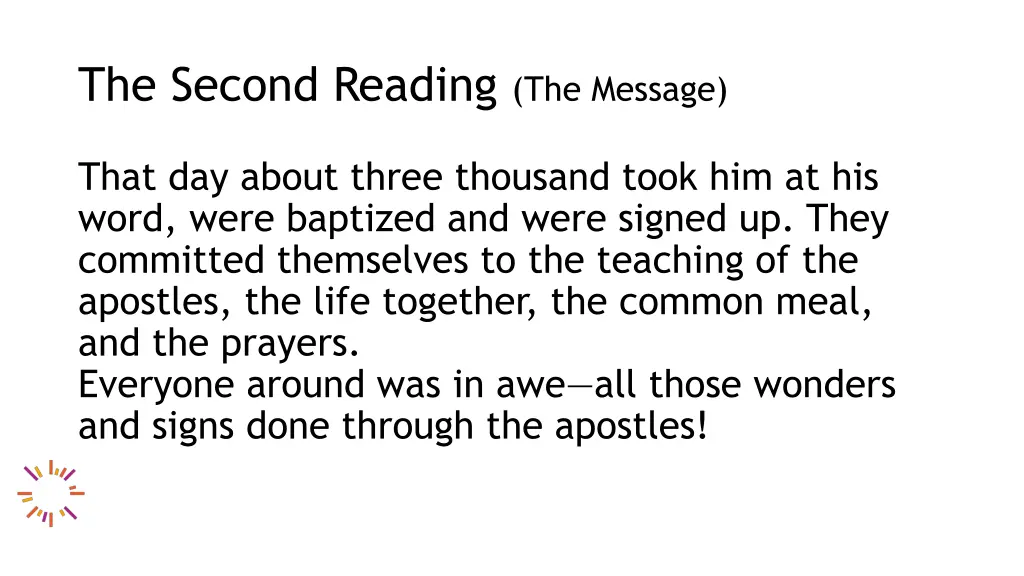 the second reading the message