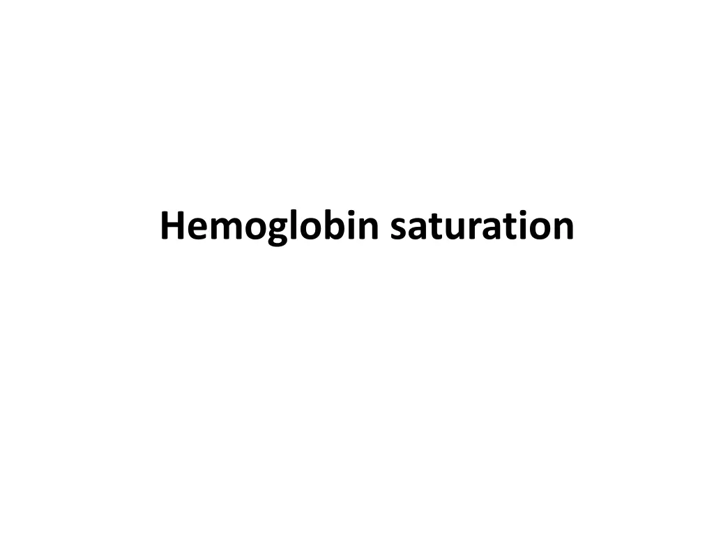 hemoglobin saturation