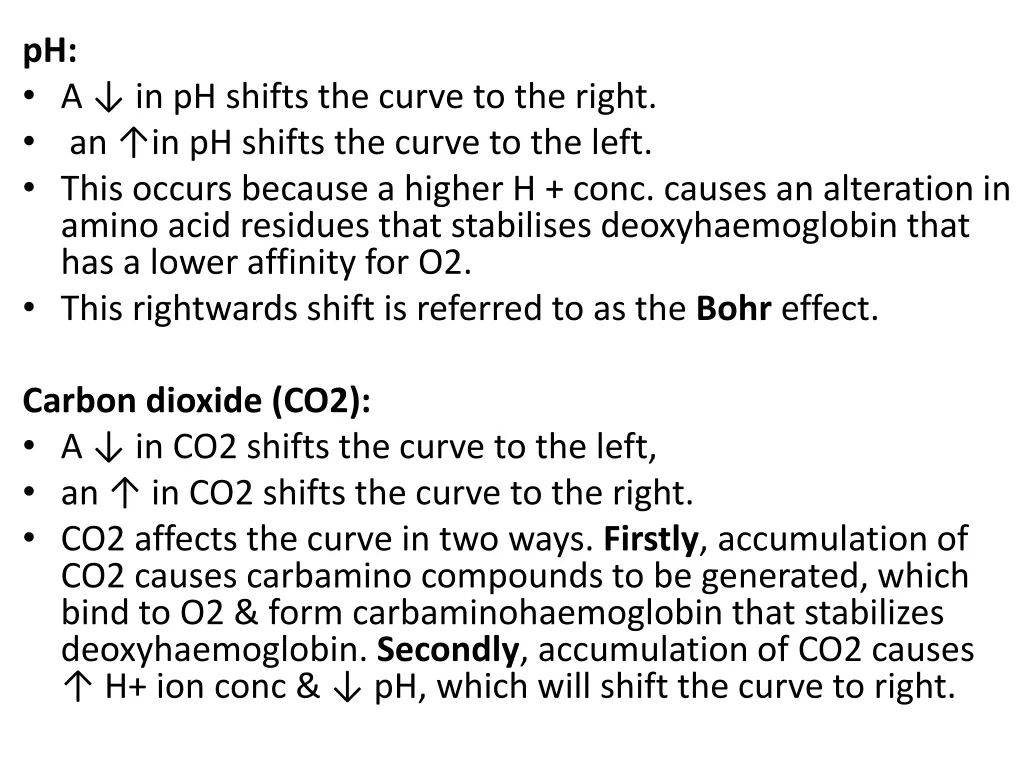 ph a in ph shifts the curve to the right