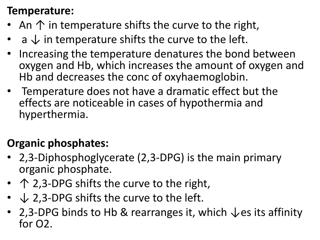 temperature an in temperature shifts the curve