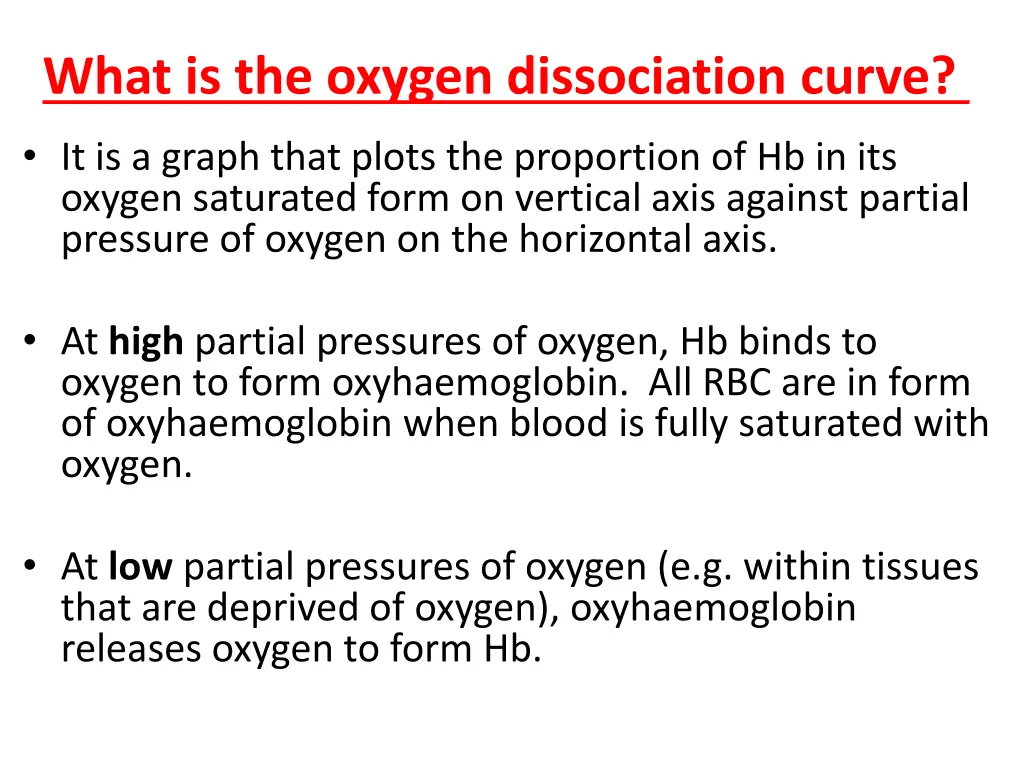 what is the oxygen dissociation curve