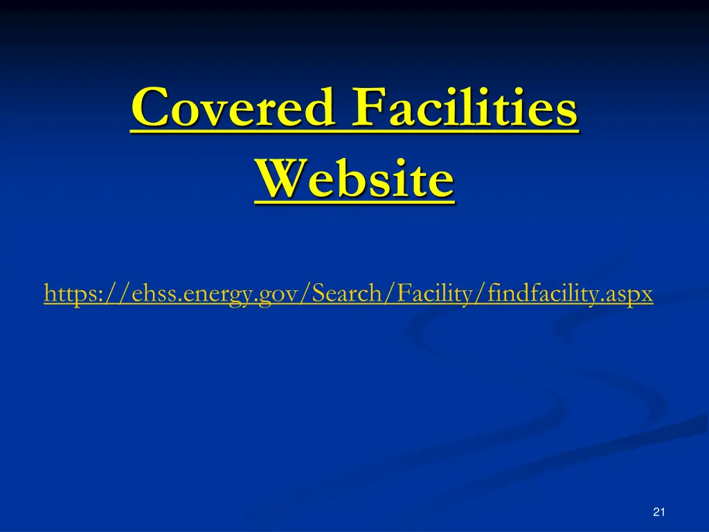 covered facilities website