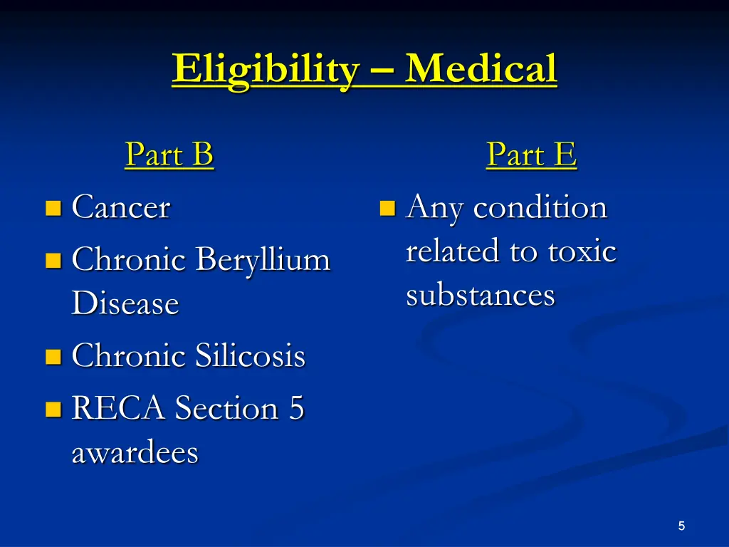 eligibility medical