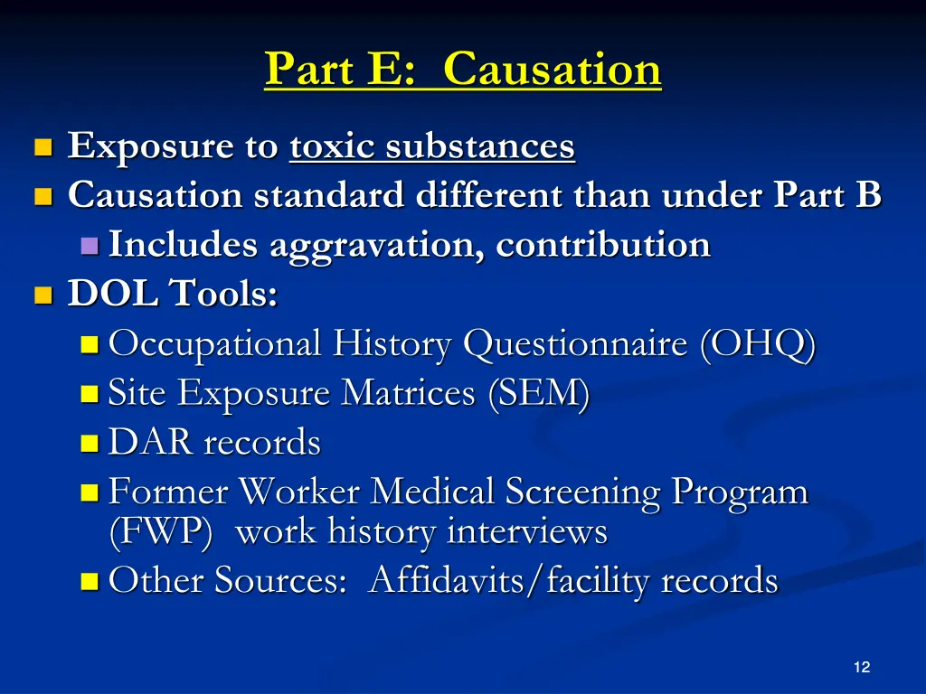 part e causation