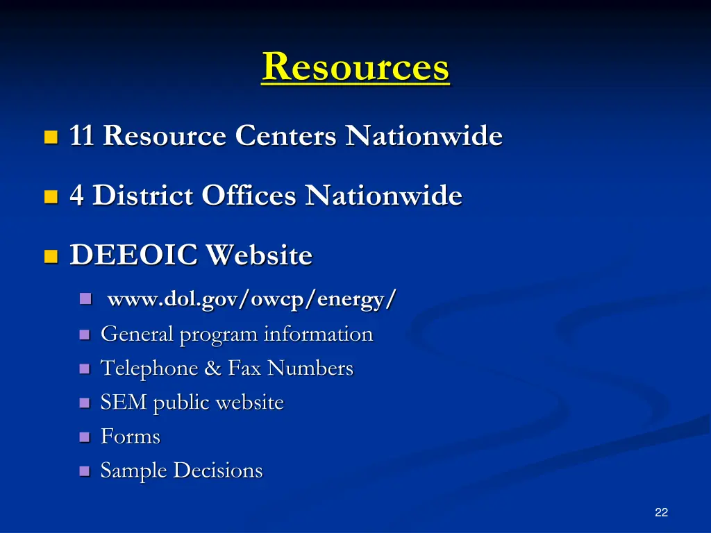 resources