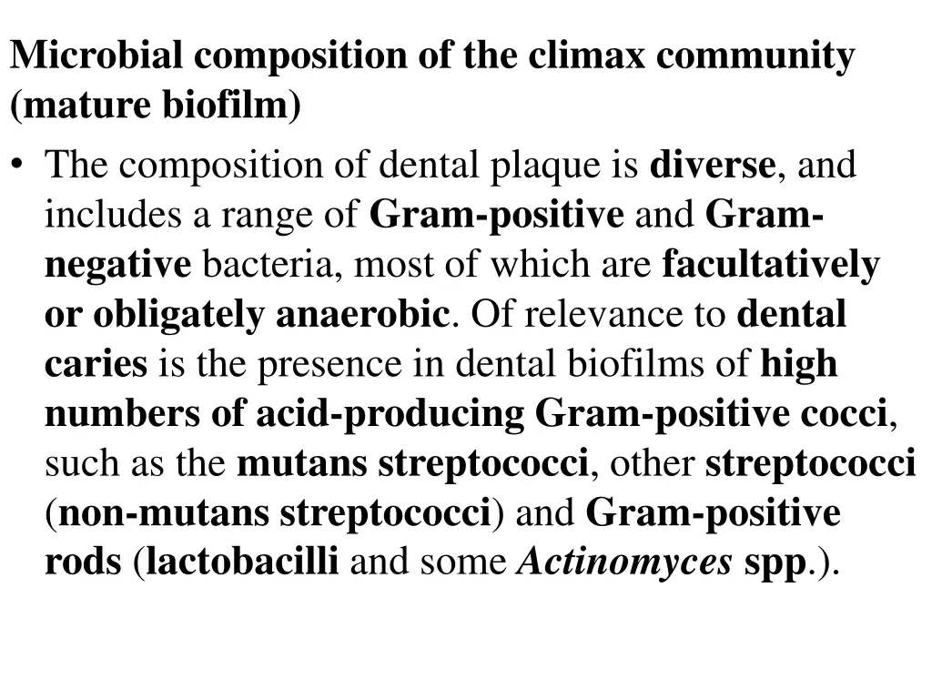 microbial composition of the climax community