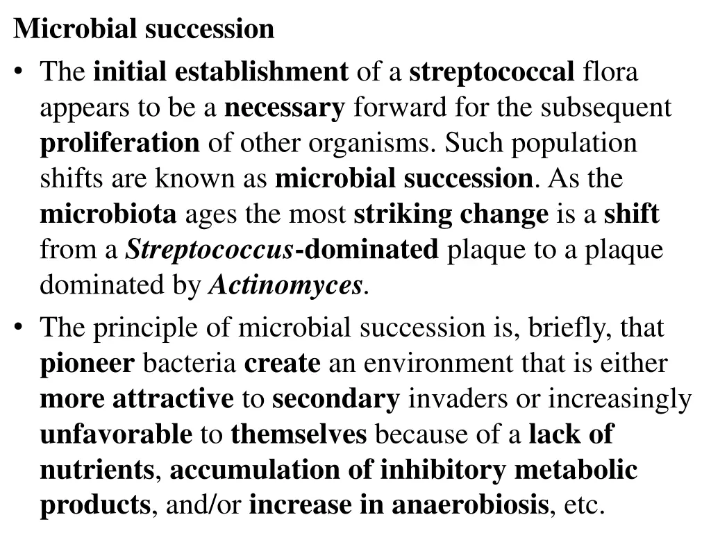 microbial succession the initial establishment