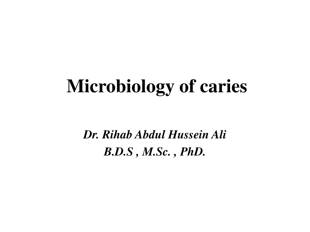 microbiology of caries