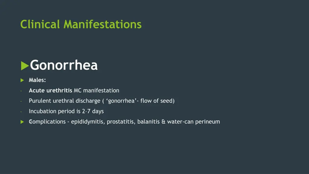 clinical manifestations