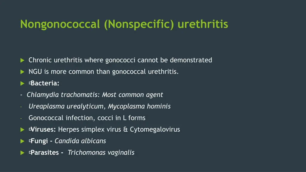 nongonococcal nonspecific urethritis