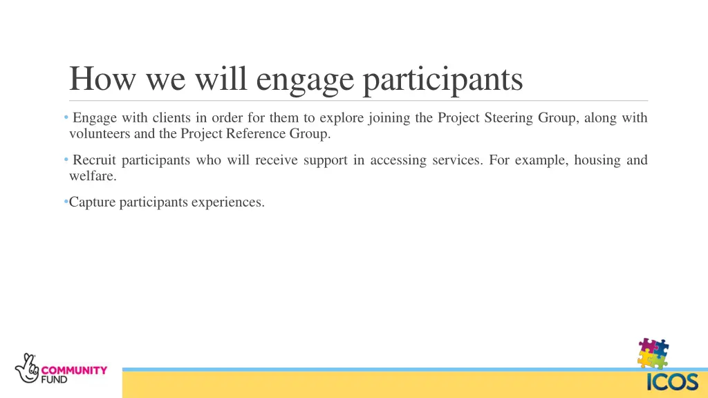 how we will engage participants