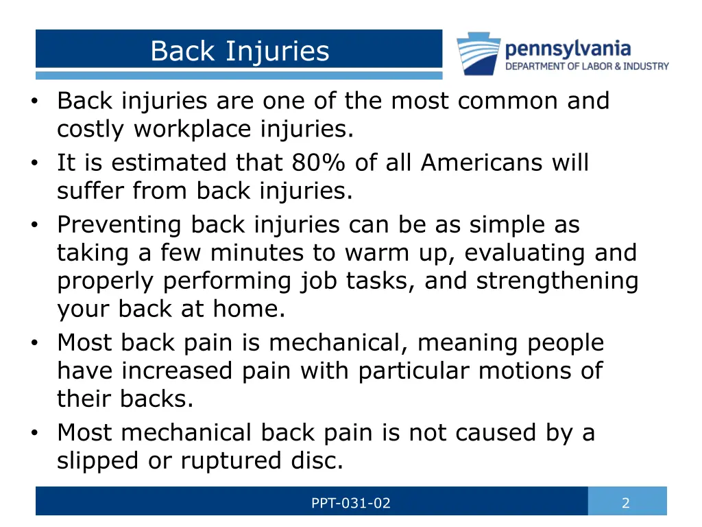 back injuries