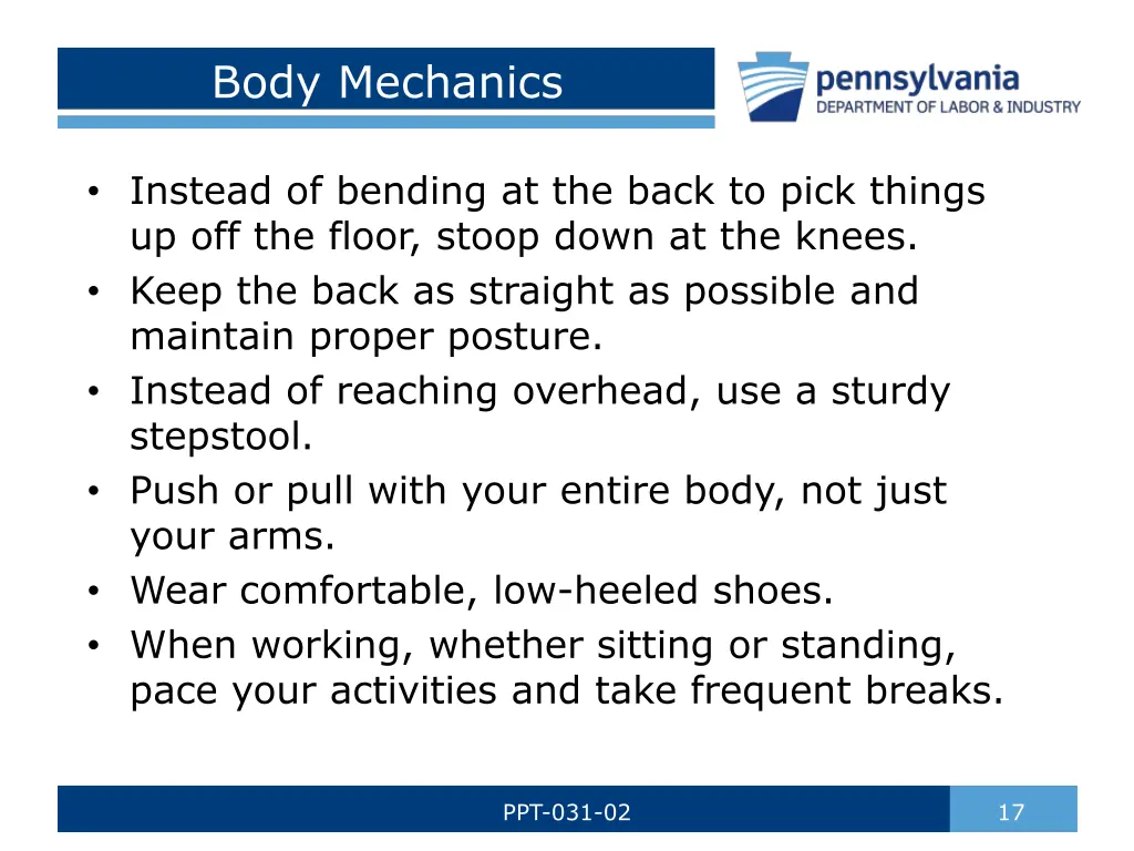 body mechanics 1