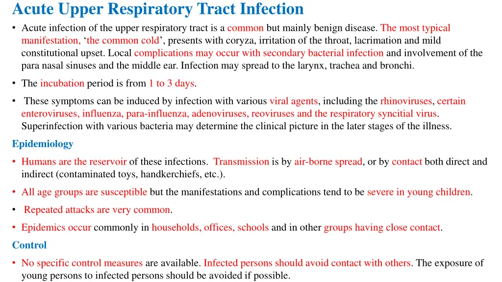 acute upper respiratory tract infection acute