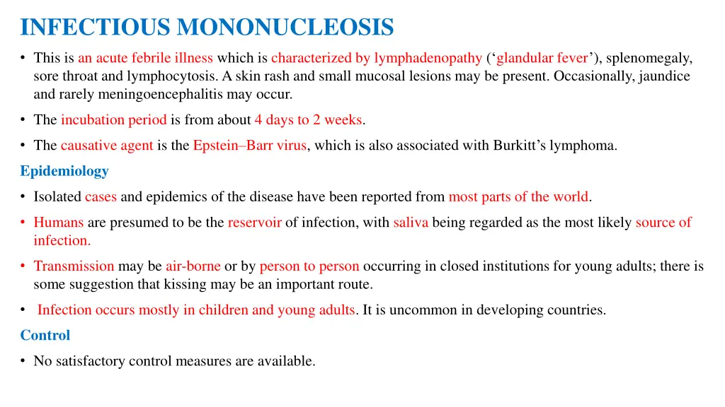 infectious mononucleosis