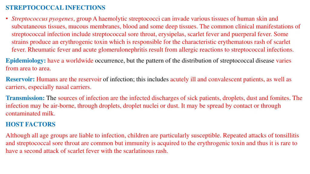 streptococcal infections