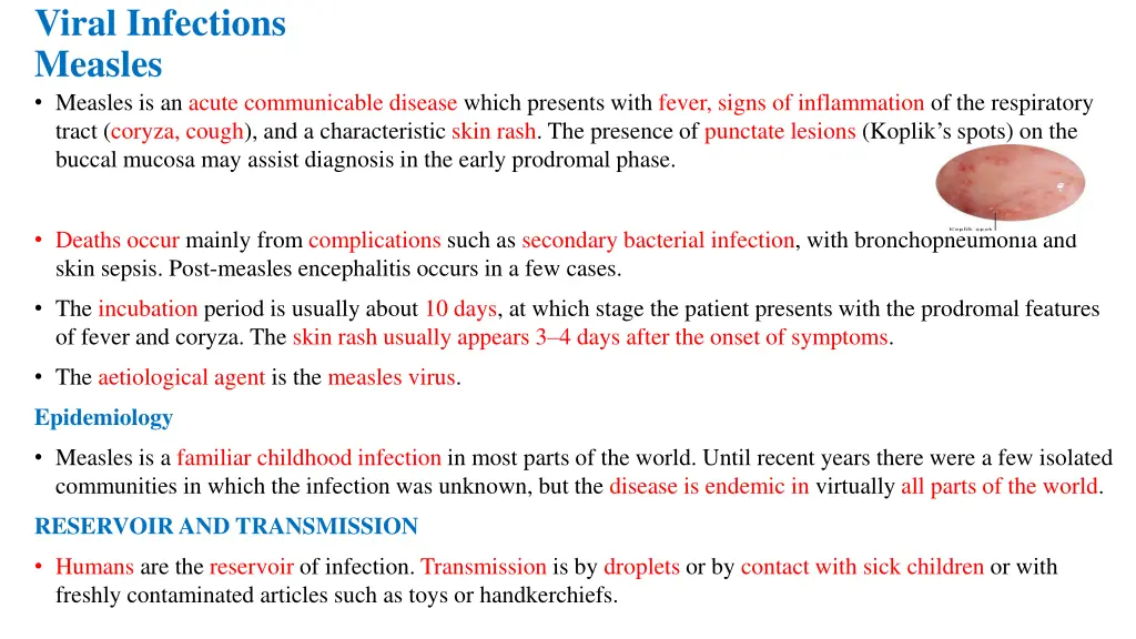 viral infections measles measles is an acute