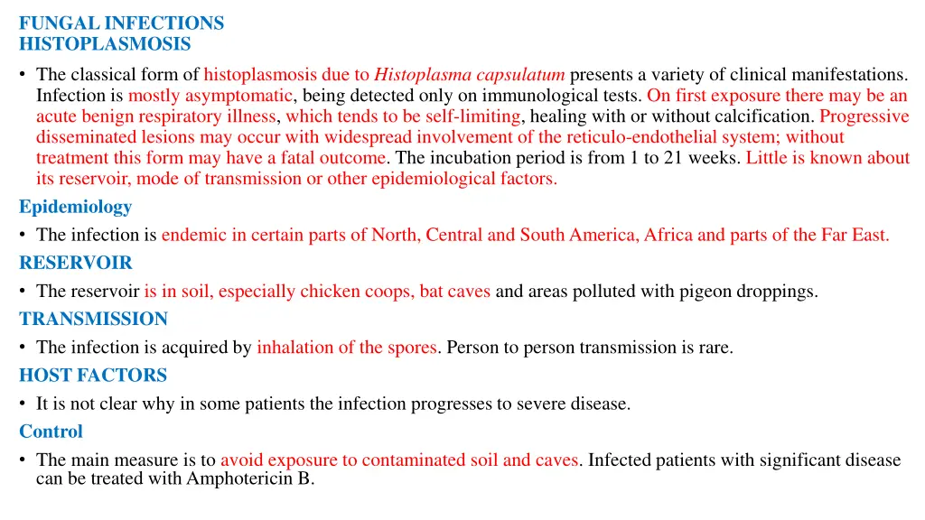 fungal infections histoplasmosis the classical