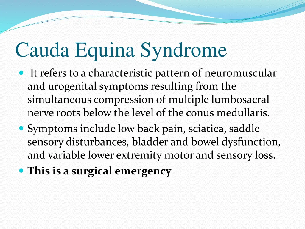 cauda equina syndrome