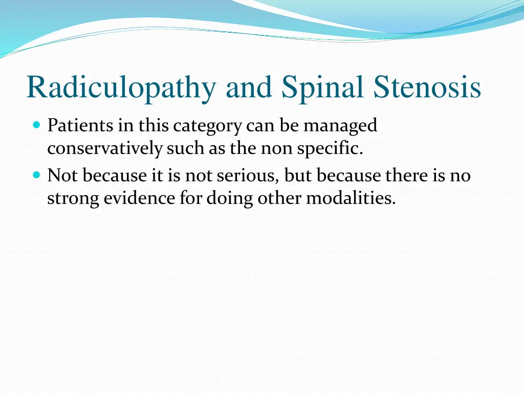 radiculopathy and spinal stenosis