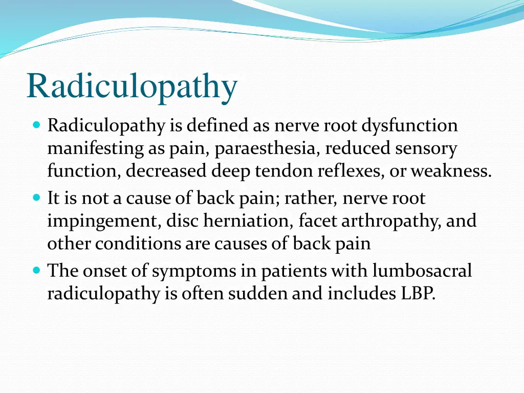 radiculopathy