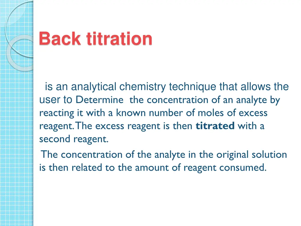 back titration