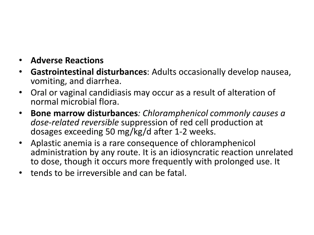 adverse reactions gastrointestinal disturbances