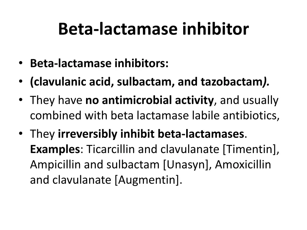 beta lactamase inhibitor