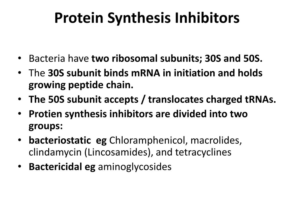 protein synthesis inhibitors