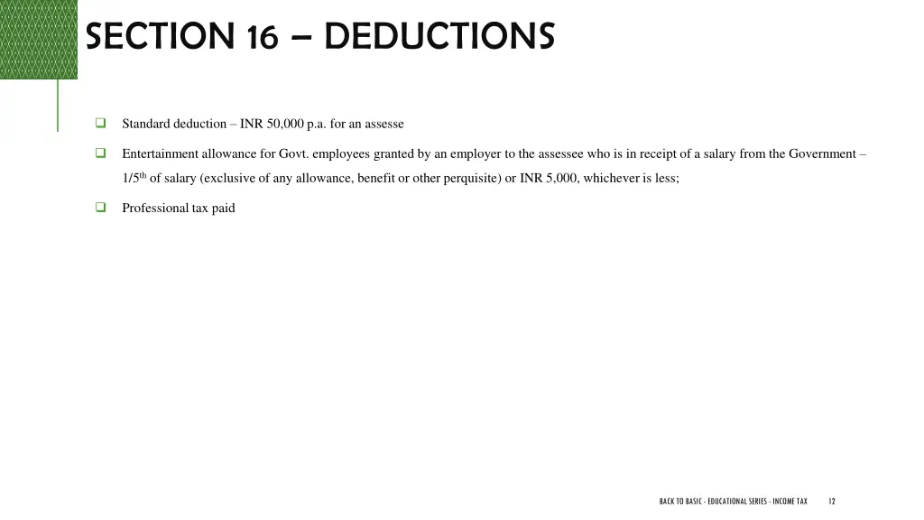 section 16 deductions