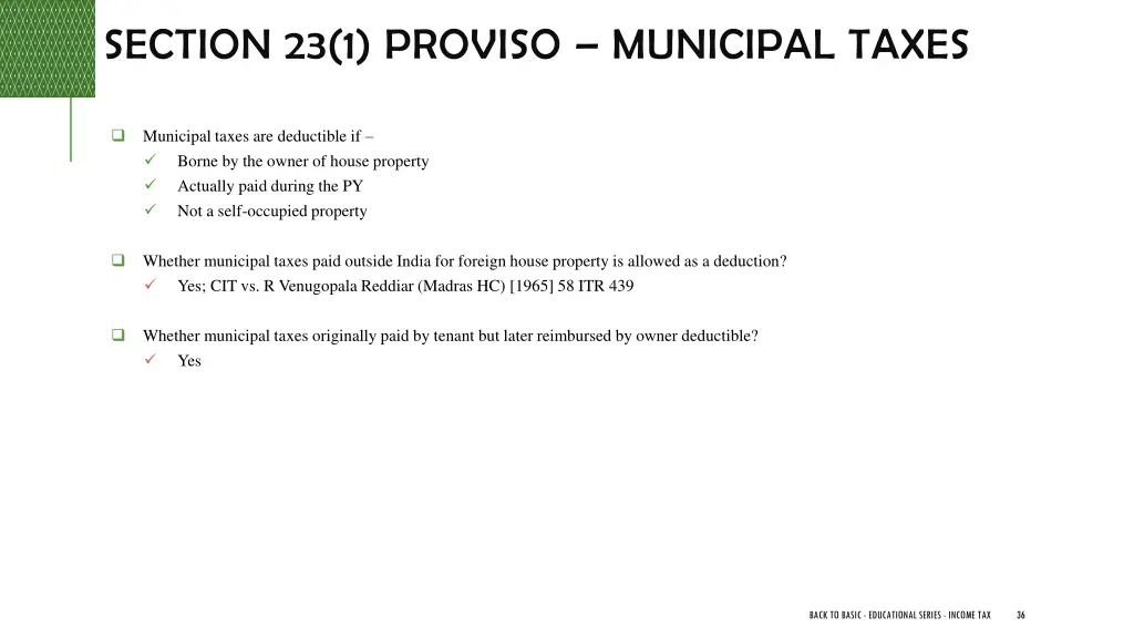 section 23 1 proviso municipal taxes