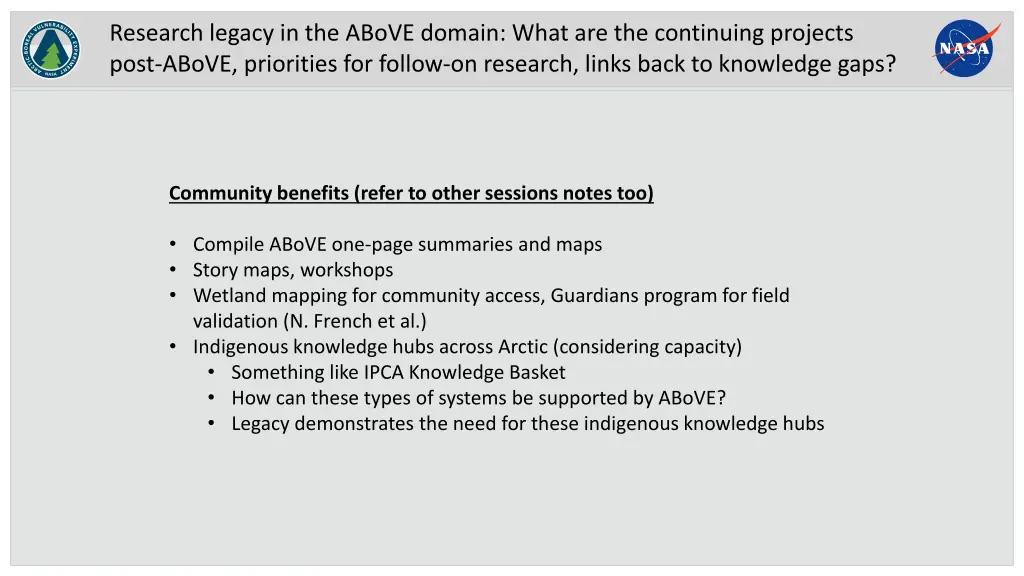 research legacy in the above domain what 1