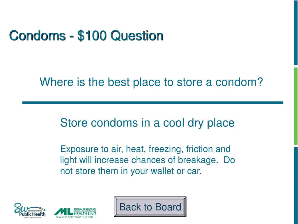 condoms 100 question