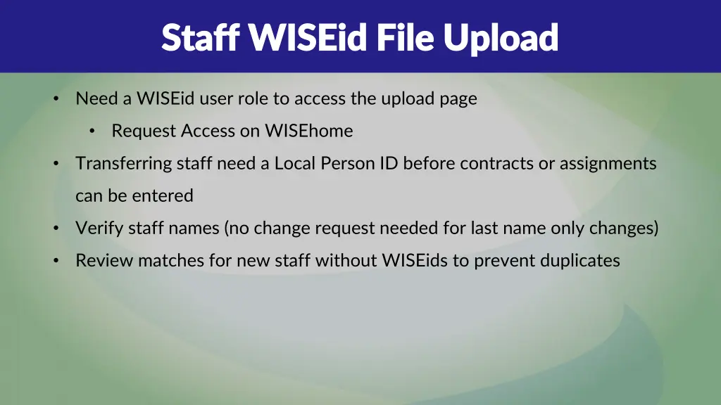 staff wiseid file upload staff wiseid file upload