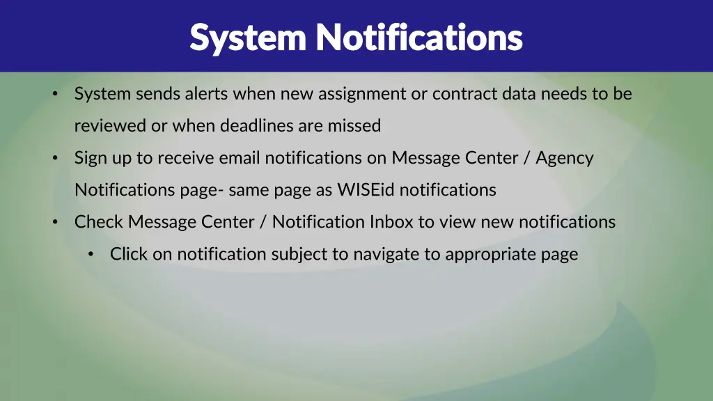 system notifications system notifications