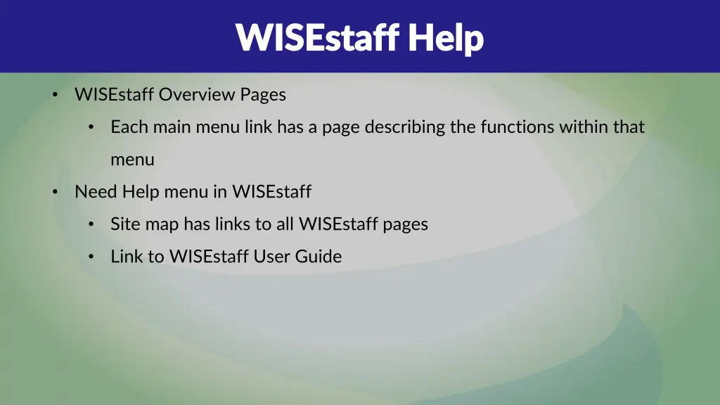 wisestaff help wisestaff help