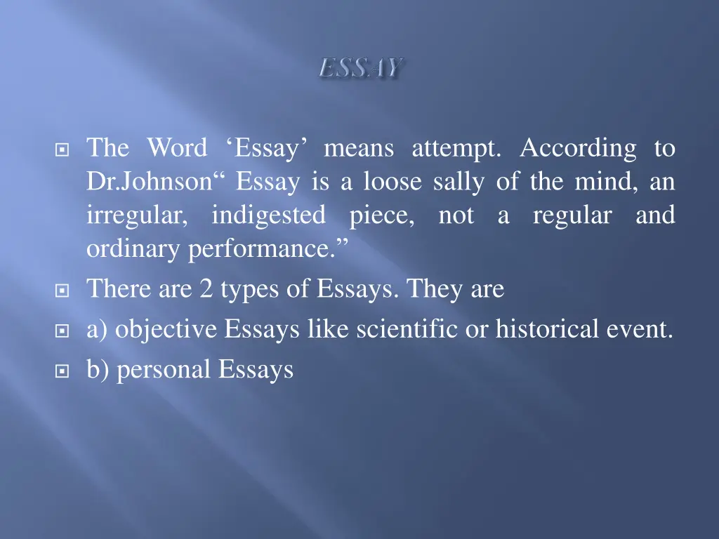 the word essay means attempt according