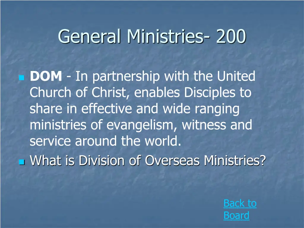 general ministries 200